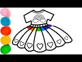 How To Draw a Dress 👗 Drawing | Beautiful Dress Drawing for Kids | Princess Dress Drawing