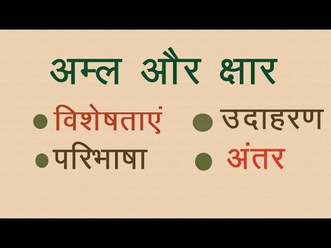 कक्षा दसवीं -अम्ल और क्षार - विशेषताएं , परिभाषा , उदाहरण , अंतर