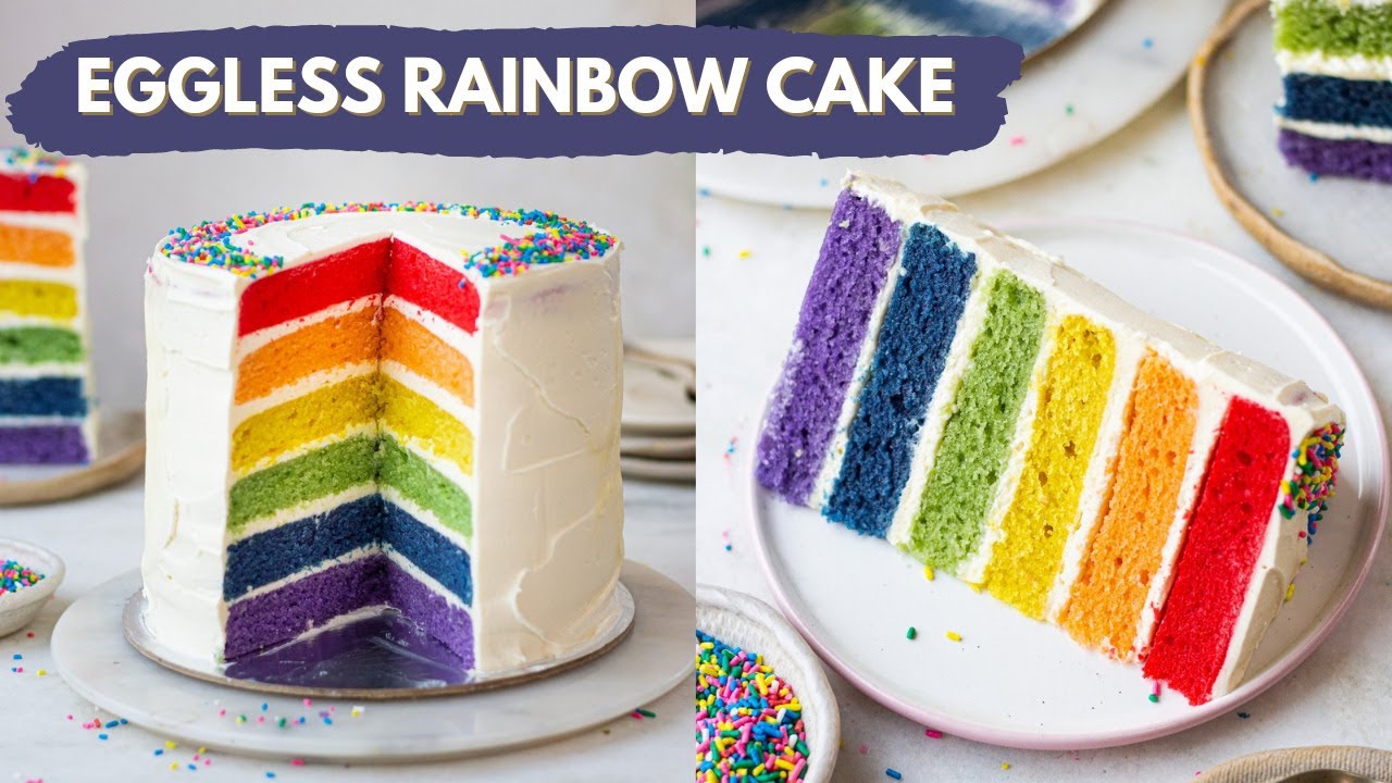 Eggless Rainbow Cake from scratch | Epic 6- Layer Rainbow Cake at ...