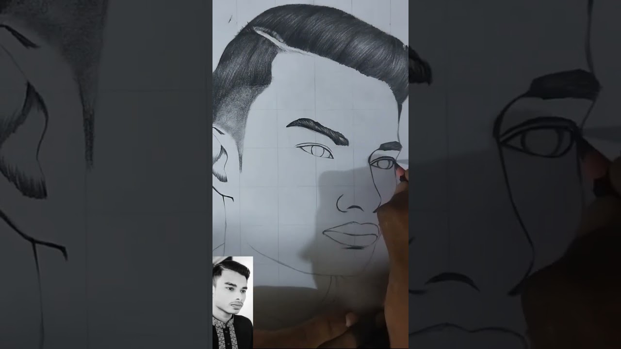 My brother Face pencil sketch with method