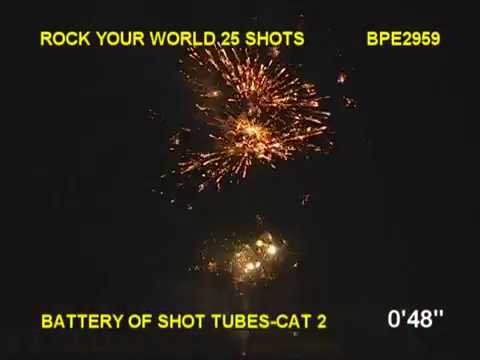Rock Your World 25 Shot Cake by Brothers Pyrotechnics fireworks pizza
