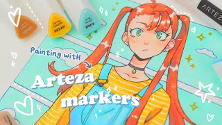 🌿 Paint with me // ft. ARTEZA Everblend Markers 💖