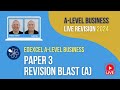 Edexcel Paper 3 Revision Blast (A) | A-Level Business Revision for 2024