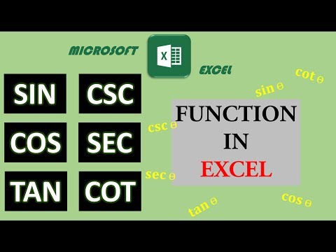 22.  SIN, COS, TAN, CSC, SEC, COT function in Excel | Math & Trig