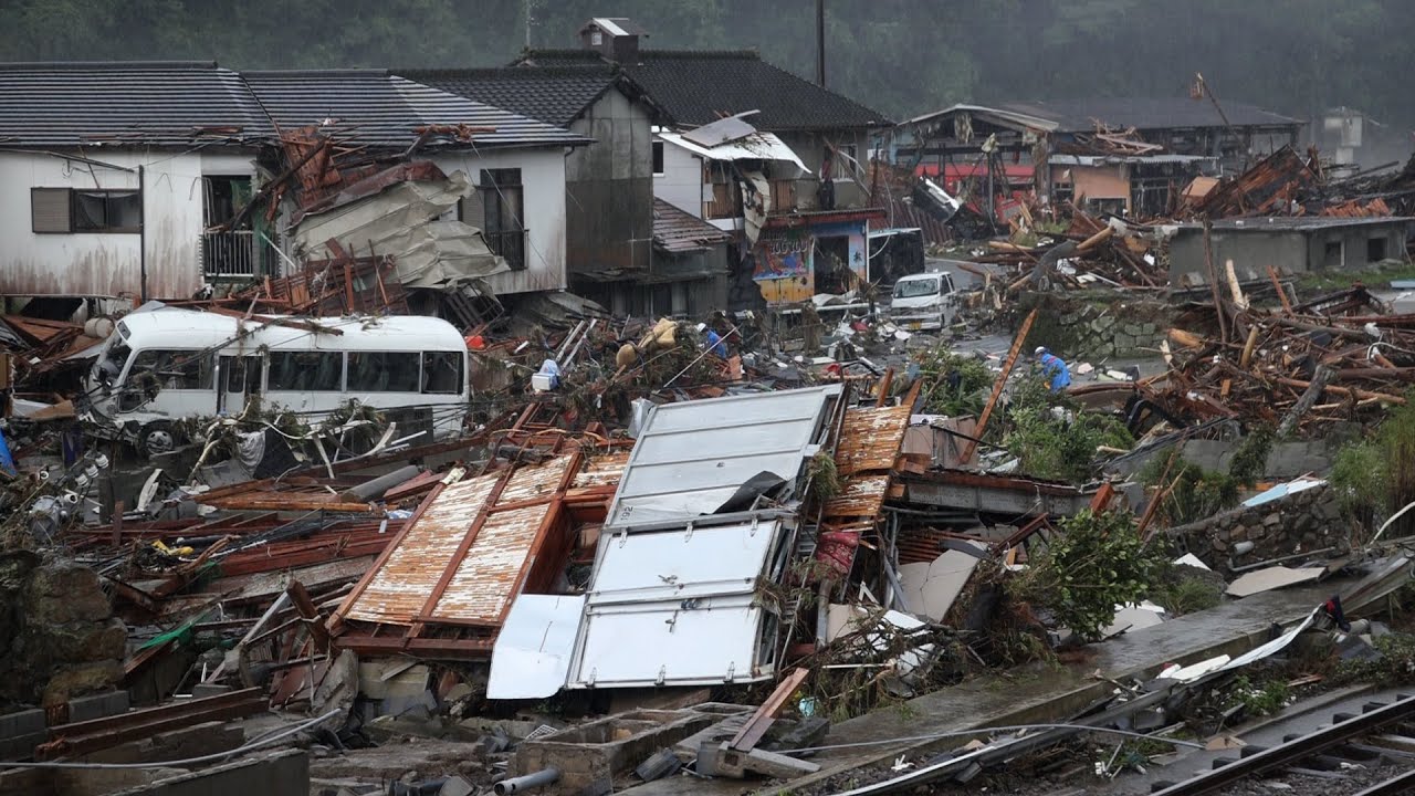 大雨による球磨川の氾濫で、１７人が犠牲となった熊本県球磨村