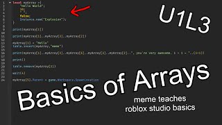 The Basics of Arrays in Roblox Studio | U1L3
