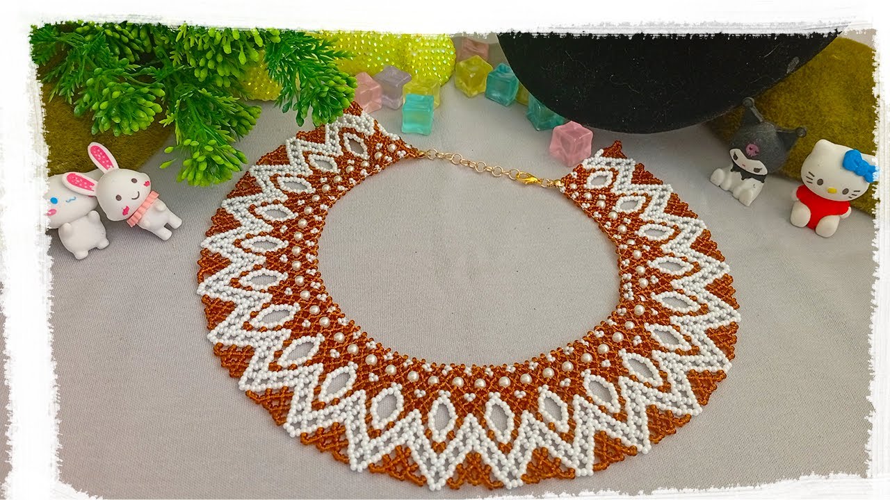 DIY   wide necklace made of beads is simple and stylish!