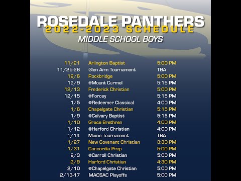 MS Boys - Rosedale vs Rockbridge Academy