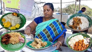 Cheapest RoadSide Unlimited Meals | Indian Street Food | #Meals #Vegmeals #NonVegMeals