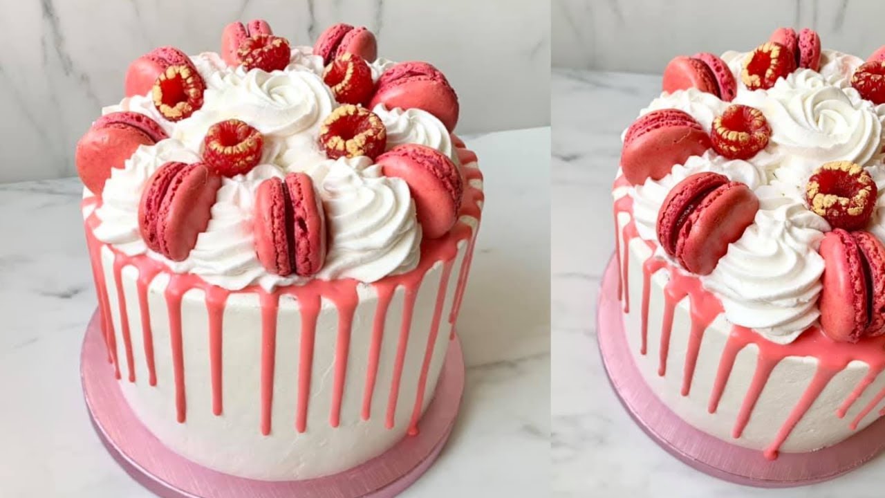 Gâteau au chocolat glaçage framboise/chocolat blanc - Féerie Cake