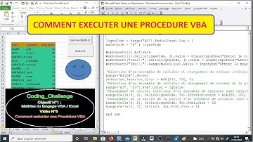 Langage VBA Excel Vidéo N°5 - Comment exécuter une procédure VBA/Excel بالدارجة