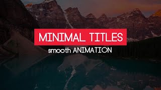 8 Minimal Titles After Effects Templates