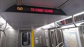 ⁴ᴷ R160 W Train to Coney Island via West End