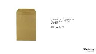 Envelope C4 80gsm Manilla Self Seal Pack of 250 WX3470 WX3470 The Expanding C4 Envelope