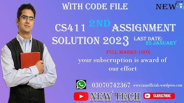 cs411 assignment No 2 solution (with code file) 100% Marks|| Cs411 assignment solution full Marks