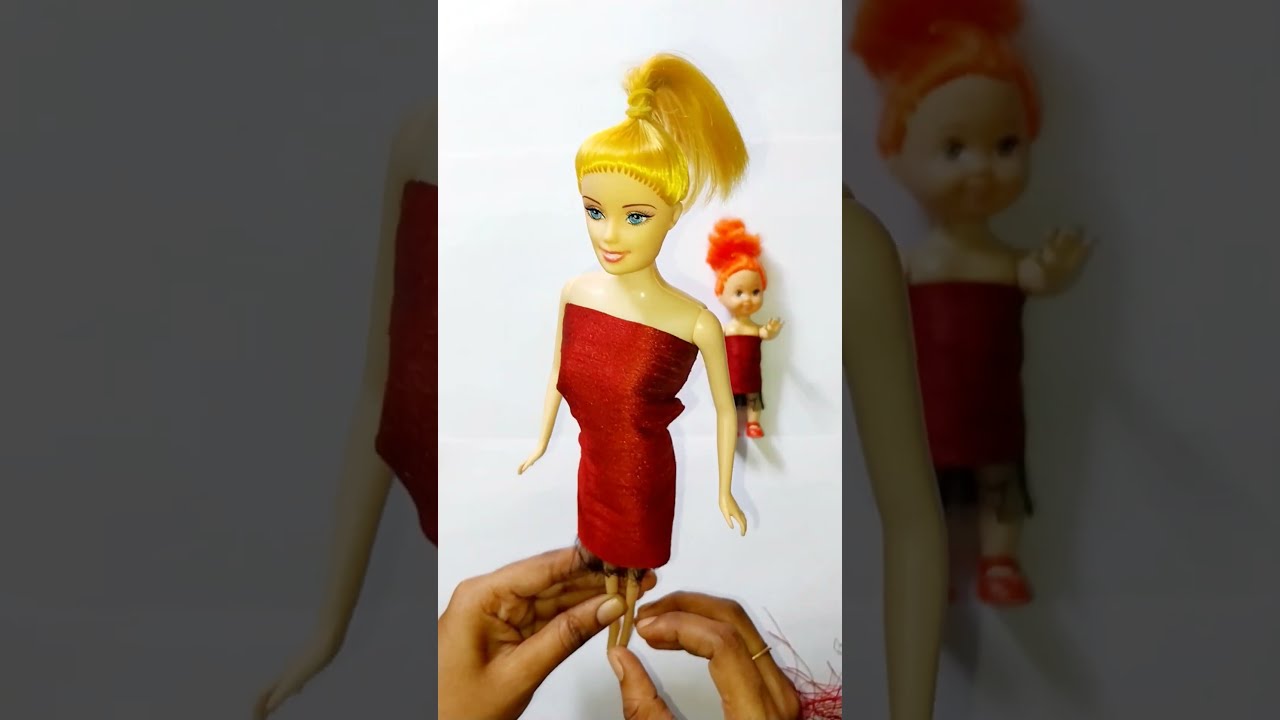 Cute Barbie Doll Dress 😱🔥 #shorts #diy #barbie #doll #craft #ytshorts  #cute #viral 