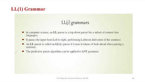 Top down parsing- 18CS61: Notes on Module  3 :Chapter4: 4 4
