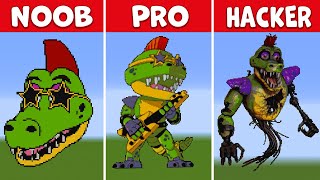 Monty (NOOB vs PRO vs HACKER) FNAF Pixel Art Challenge in Minecraft