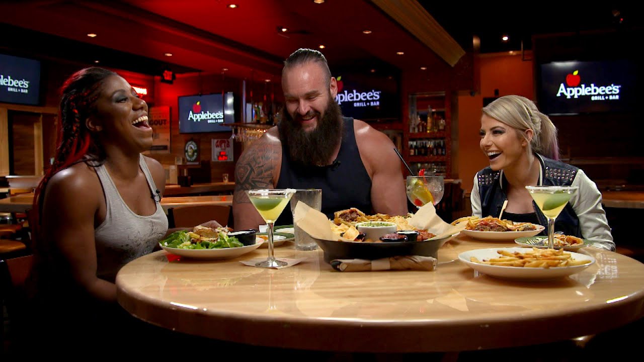 The dangers of leaping off Braun Strowman’s shoulders: Table for 3 sneak peek The dangers of leaping off Braun Strowman’s shoulders: Table for 3 sneak peek