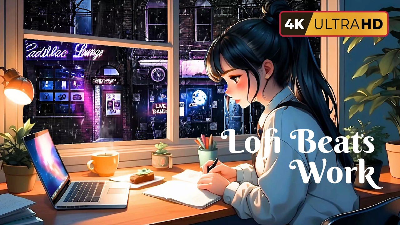Rainy Night Focus 🌧️ Tranquil Atmosphere ~ Lofi Beats for Deep Work ...