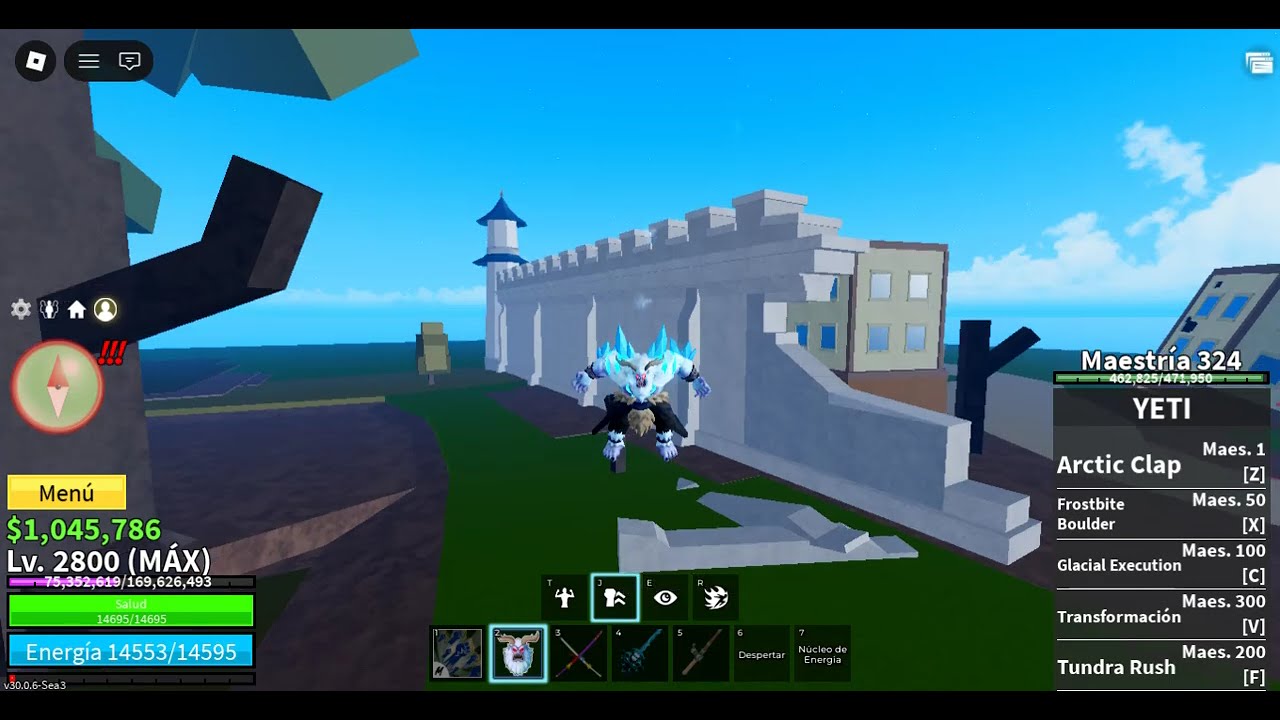 Probando la fruta YETI en blox fruits
