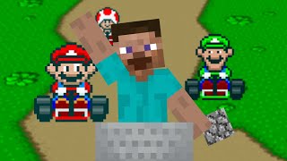 Minecraft Steve VS Super Mario Kart | Mario Animation