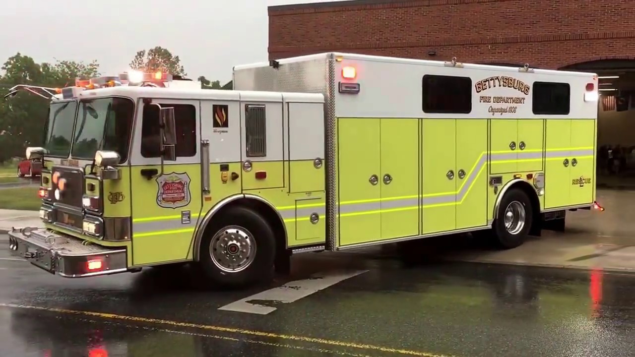 Gettysburg's brand new Rescue 1 being delivered yesterday. YouTube
