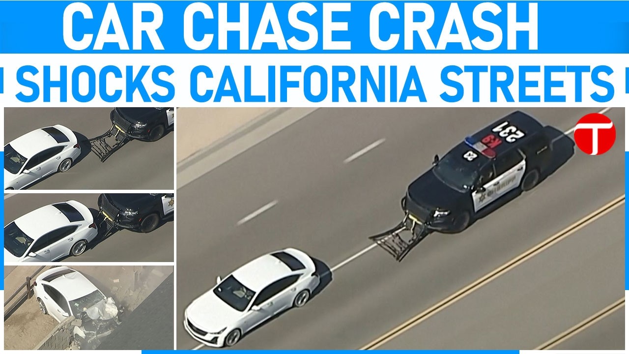Dramatic video shows California car chase ending in violent crash - YouTube