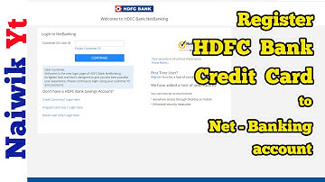 How to Register New HDFC Credit Card to Net-Banking Account