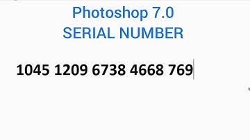 Adobe Photoshop 7.0 Serial Number. #4555  @4555official
