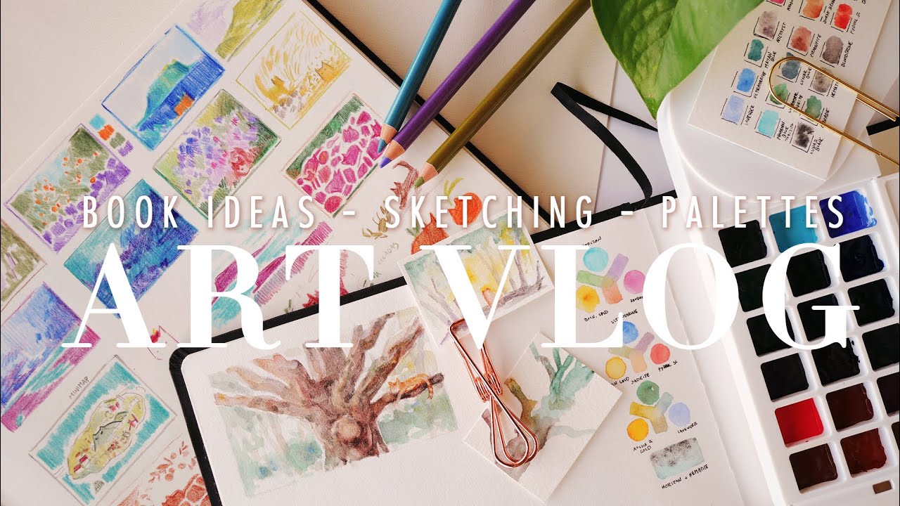 colorful art for gray winter days ✦ art vlog ✦ illustrated book, watercolor palette, Patreon prints