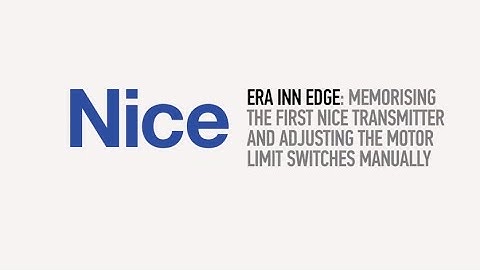 Nice ERA INN EDGE Programming | Memorising the first transmitter | Smart Home