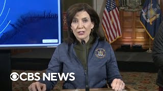 Watch: New York Gov. Kathy Hochul briefs press on earthquake, danger of aftershocks
