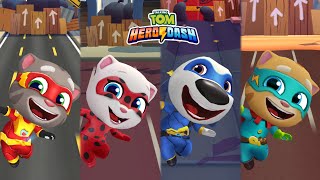 Talking Tom Hero Dash Super Tom Vs Ladybug Angela Vs Super Hank Vs Super Ginger Gameplay  screenshot 3