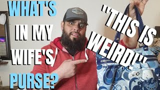 What's in my Wife's Coach Purse | Weird and Hilarious