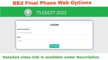 TSEDCET BED SECOND PHASE WEB OPTIONS FINAL PHASE WEB OPTIONS PROCESS LAST PHASE