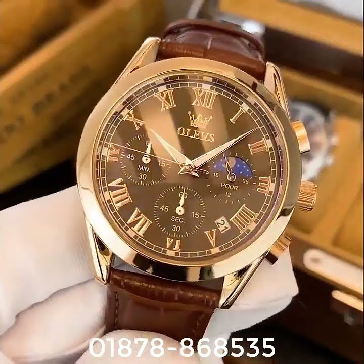 olevs-2871-watch-men-s-leather-chronograph-youtube