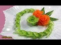 Artistic Cucumber, Carrot Rose Carving & Design – From Vegetable Into Flower Garnish