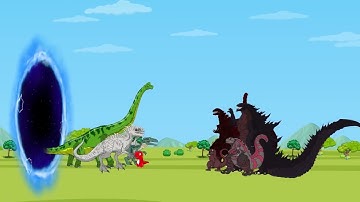 TEAM GODZILLA   KONG vs TEAM VENOM GODZILLA Positional Warfare  Godzilla Cartoon Compilation 05