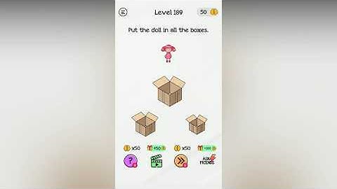 Braindom Level 189 Put the doll in all the boxes.