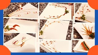 Sauce Plating ( 12 Ideas for Sushi Decoration)寿司画盘摆盘技巧