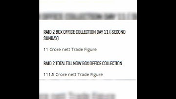 Raid 2 Day 11 box office collection