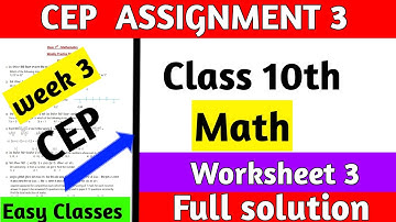 📕 10th class Math CEP assignment number 3 full solution | CEP assignment third Math solution 