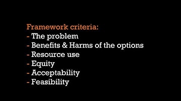 Evidence to decision framework 2012 description