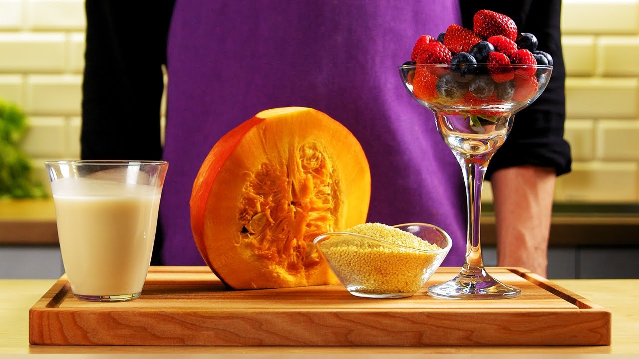 Millet Porridge with Pumpkin 🎃 and Berries🍓 Easy Healthy Breakfast