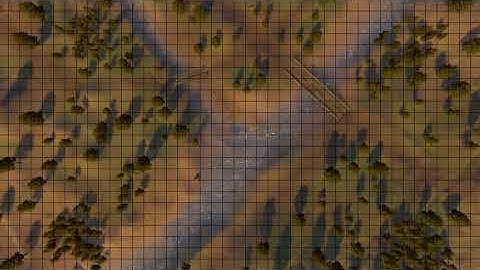Animated Battlemap - Forest River 1 (Sunset) - 43x24 Grid