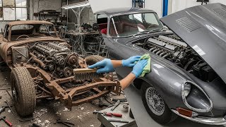 ASMR Car Restoration Full Rebuild of 1961 Jaguar E-Type Series 1, Abandoned Condition to Looking New