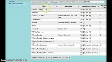 Koha ILS subscriptions : frequencies and numbering patterns