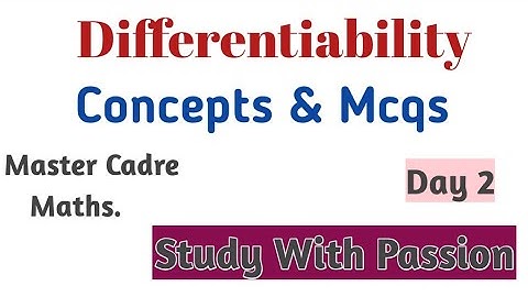 Differentiability #2 || Master Cadre Maths|| Study With Passion