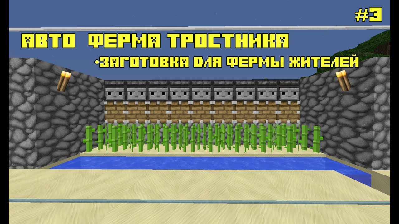 Ферма тростника в майнкрафт автоматическая схема